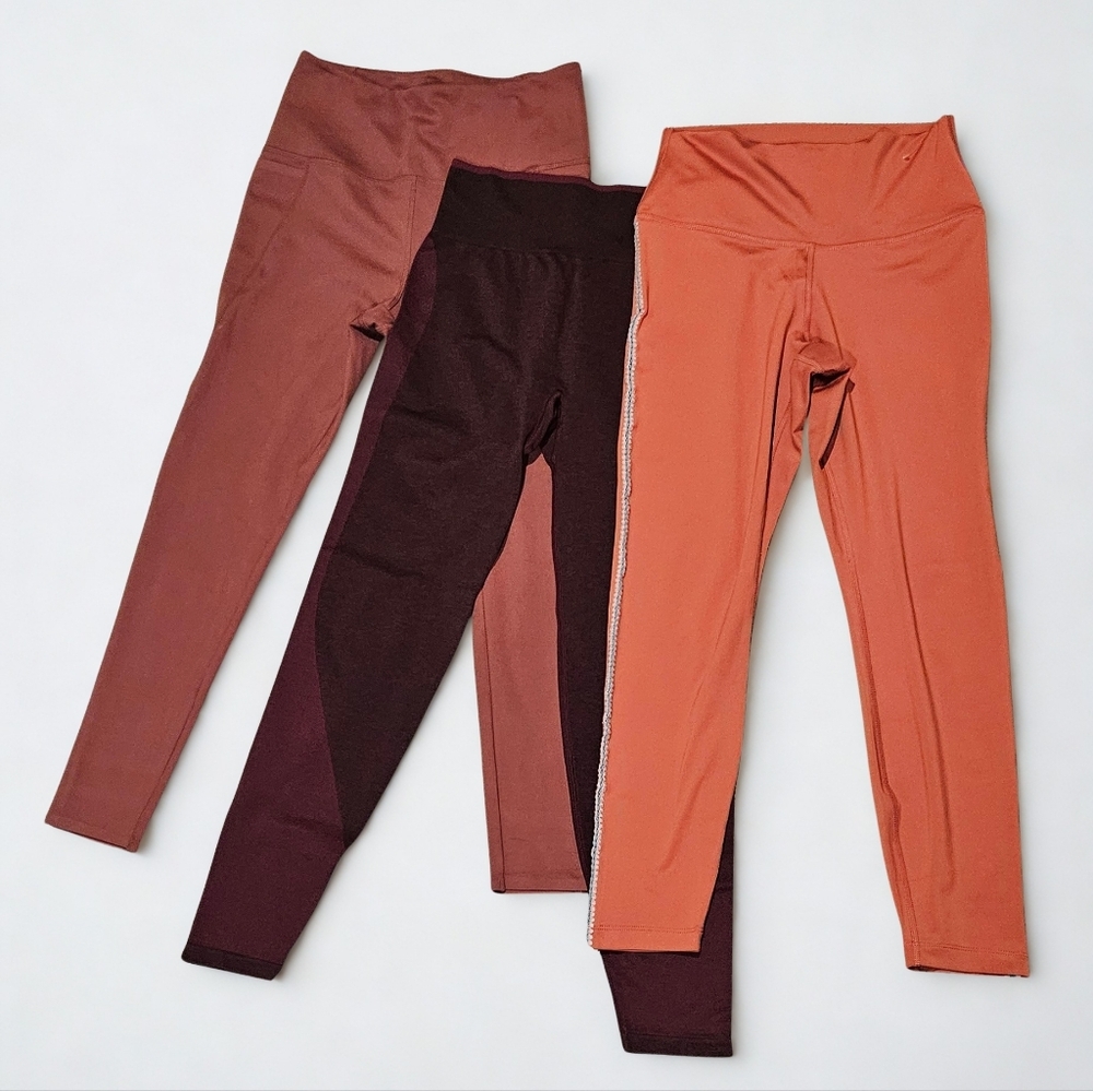 Pinks Bundle Legging Trio Size Medium Nike Victoria Secret Danskin